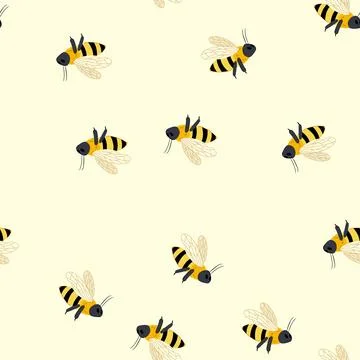 Seamless pattern beekeeping bee cartoon vector イラスト素材