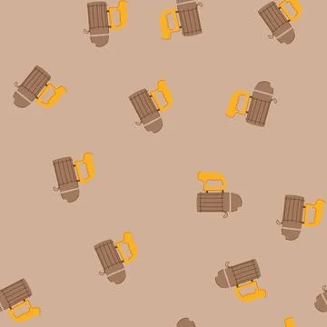 Seamless pattern beekeeping bee hive smoker equipment for managing apiary Stock Illustration