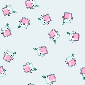 Seamless pattern beer cocktail character cartoon vector Stock Illustration