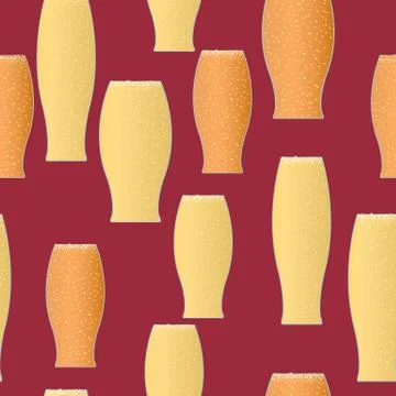 Seamless pattern with beer glasses Stock Illustration