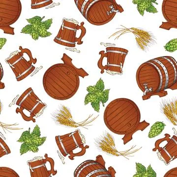 Seamless pattern with beer Stock Illustration