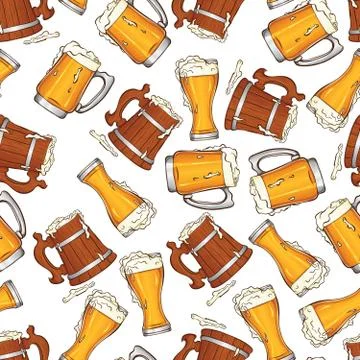 Seamless pattern with beer Stock Illustration