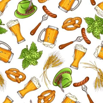 Seamless pattern with beer Stock Illustration