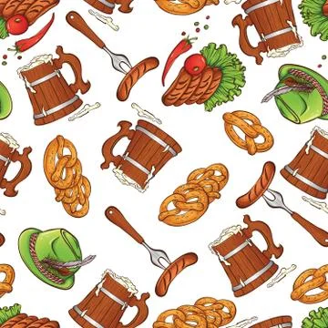 Seamless pattern with beer Stock Illustration