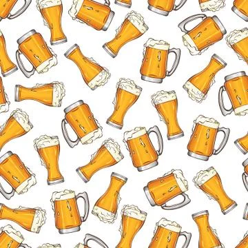 Seamless pattern with beer Stock Illustration