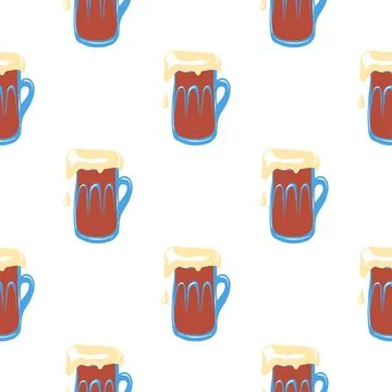Seamless pattern with beer Stock Illustration