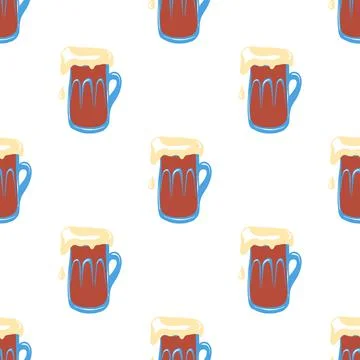 Seamless pattern with beer Stock Illustration
