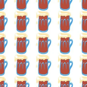Seamless pattern with beer Stock Illustration