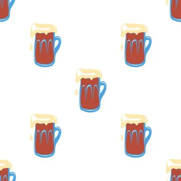 Seamless pattern with beer Stock Illustration