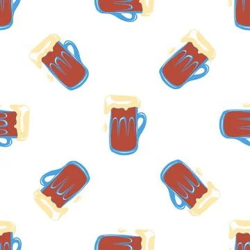 Seamless pattern with beer Stock Illustration
