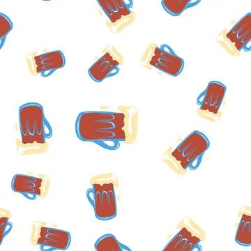 Seamless pattern with beer Stock Illustration