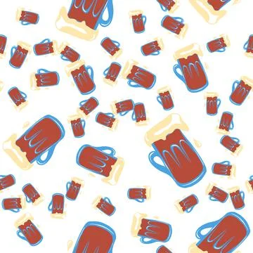 Seamless pattern with beer Stock Illustration