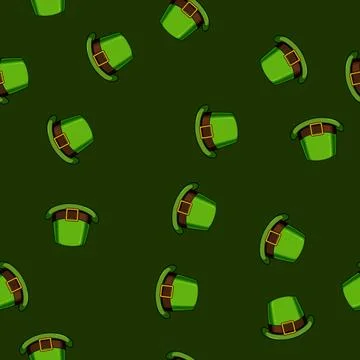 Seamless pattern beer leprechaun green hat cartoon vector Stock Illustration