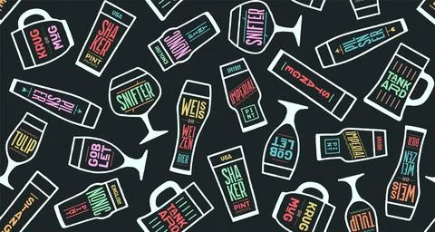 Seamless pattern, beer placemat Stock Illustration