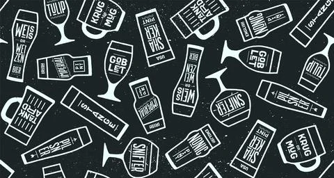 Seamless pattern, beer placemat Stock Illustration