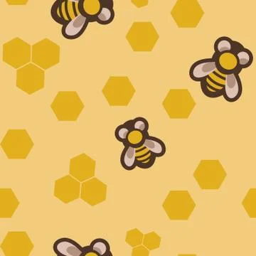 Seamless pattern with bees Illustrazione stock