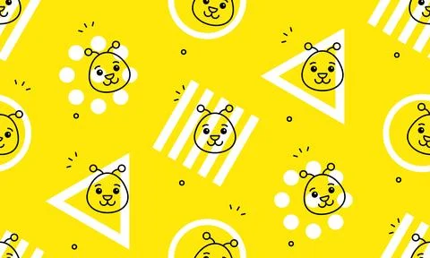 Seamless pattern with Bees Stock Illustration