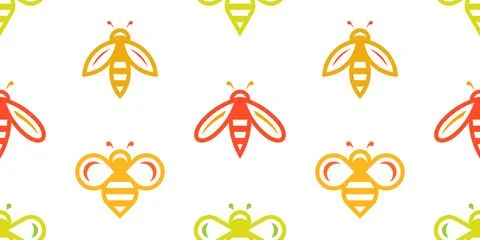 Seamless pattern with Bees Stock Illustration