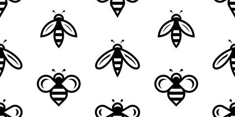 Seamless pattern with Bees Stock Illustration