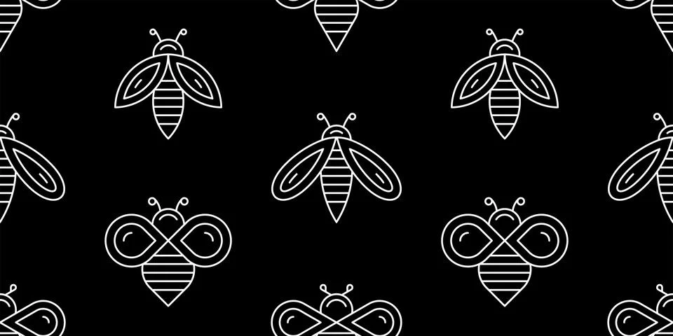Seamless pattern with Bees Stock Illustration