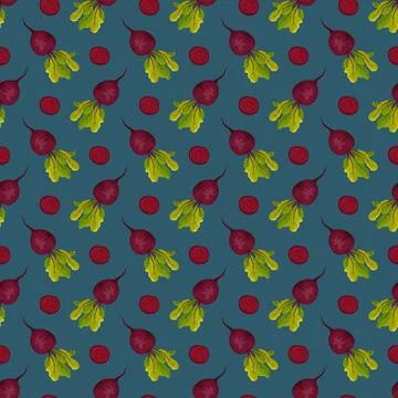 Seamless pattern with beet Illustrazione stock