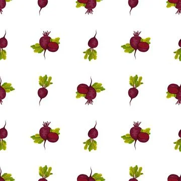 Seamless pattern with beet. Print of healthy vegetables 스톡 일러스트