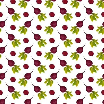 Seamless pattern with beet. Print of healthy vegetables イラスト素材