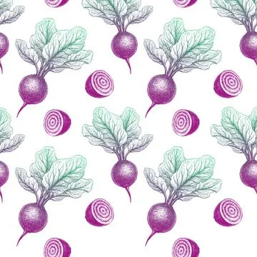 Seamless pattern with beetroot. Stockillustratie