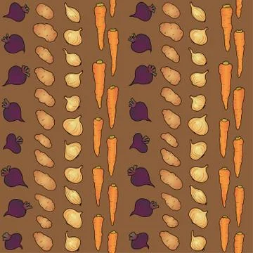 Seamless pattern with beets potatoes Stock Illustration