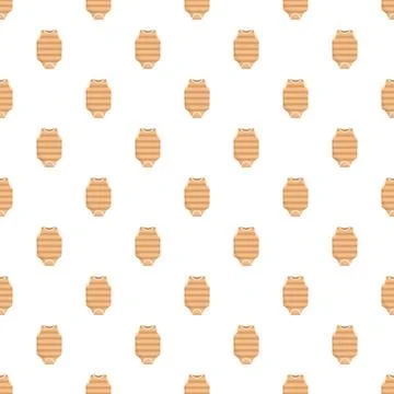 Seamless pattern of beige baby bodysuits with stripes Illustrazione stock