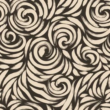 Seamless pattern of beige brush strokes on a brown background .Vector blank for Stock Illustration