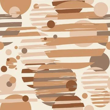 Seamless pattern of beige circles stripes イラスト素材