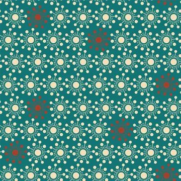 Seamless pattern with beige geometric elements. Abstract beige snowflakes on Stock Illustration