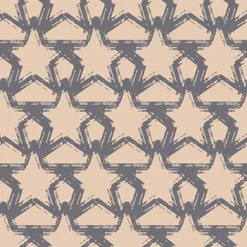 Seamless pattern beige graffiti star, paint textured background for scrapbook Illustrazione stock