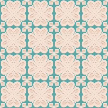 Seamless pattern, beige green mint color, decorative east vector illustration Illustrazione stock