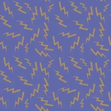 Seamless pattern with beige lightnings on a purple background. Illustrazione stock