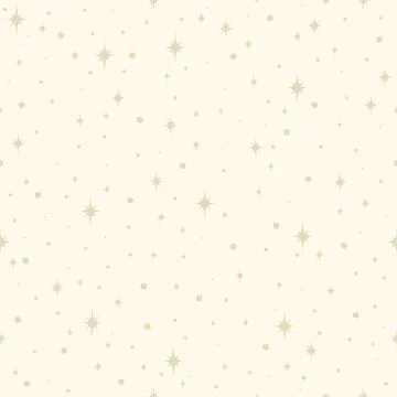 Seamless pattern with beige stars on neutral background. Illustrazione stock