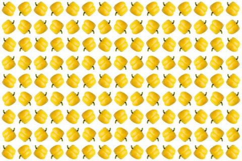 Seamless pattern of bell peppers. Yellow sweet pepper. Flat  style Stock Photos