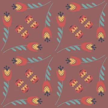 Seamless pattern, bellflower campanula wild flower, organic background vector Illustrazione stock