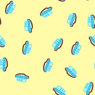 Seamless pattern belt waist bag cartoon vector イラスト素材