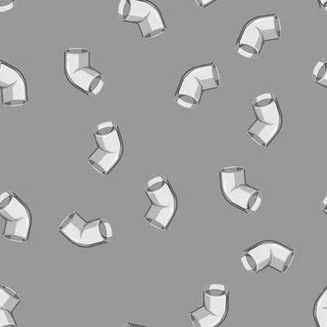Seamless pattern bend pipe elbow cartoon vector Stock Illustration