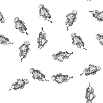 Seamless pattern beret winter hat sketch hand drawn Stock Illustration