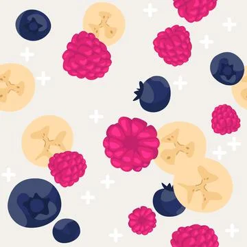 Seamless pattern with berries. Grey background. Beautiful vector seamless pat Illustrazione stock