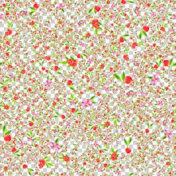 Seamless pattern of berries leaves flowers drawn with colored pencils Stock Illustration