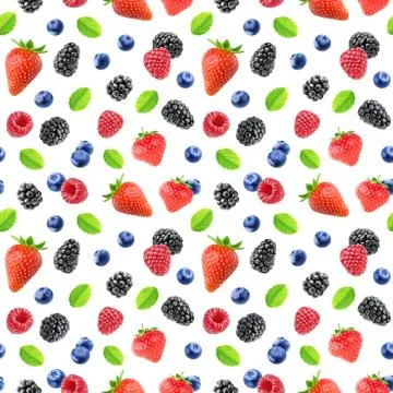 Seamless pattern with berries Stock Photos