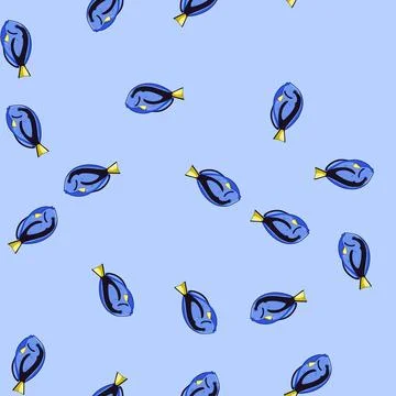 Seamless pattern betta decorative fish cartoon vector Stock Illustration