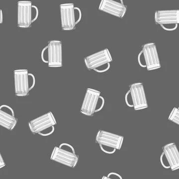 Seamless pattern beverage beer glass cartoon vector Stock Illustration