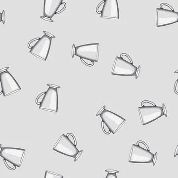 Seamless pattern beverage coffee glass cartoon vector Stock Illustration