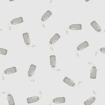 Seamless pattern beverage sport drinking bottle cartoon vector Stock Illustration