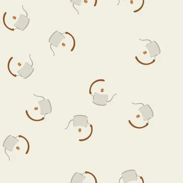 Seamless pattern beverage steel drip kettle cartoon vector Stock Illustration